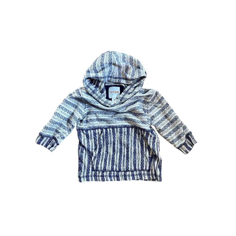 Cat & Jack Toddler Nautical Striped Baja Hoodie | 6-12 months